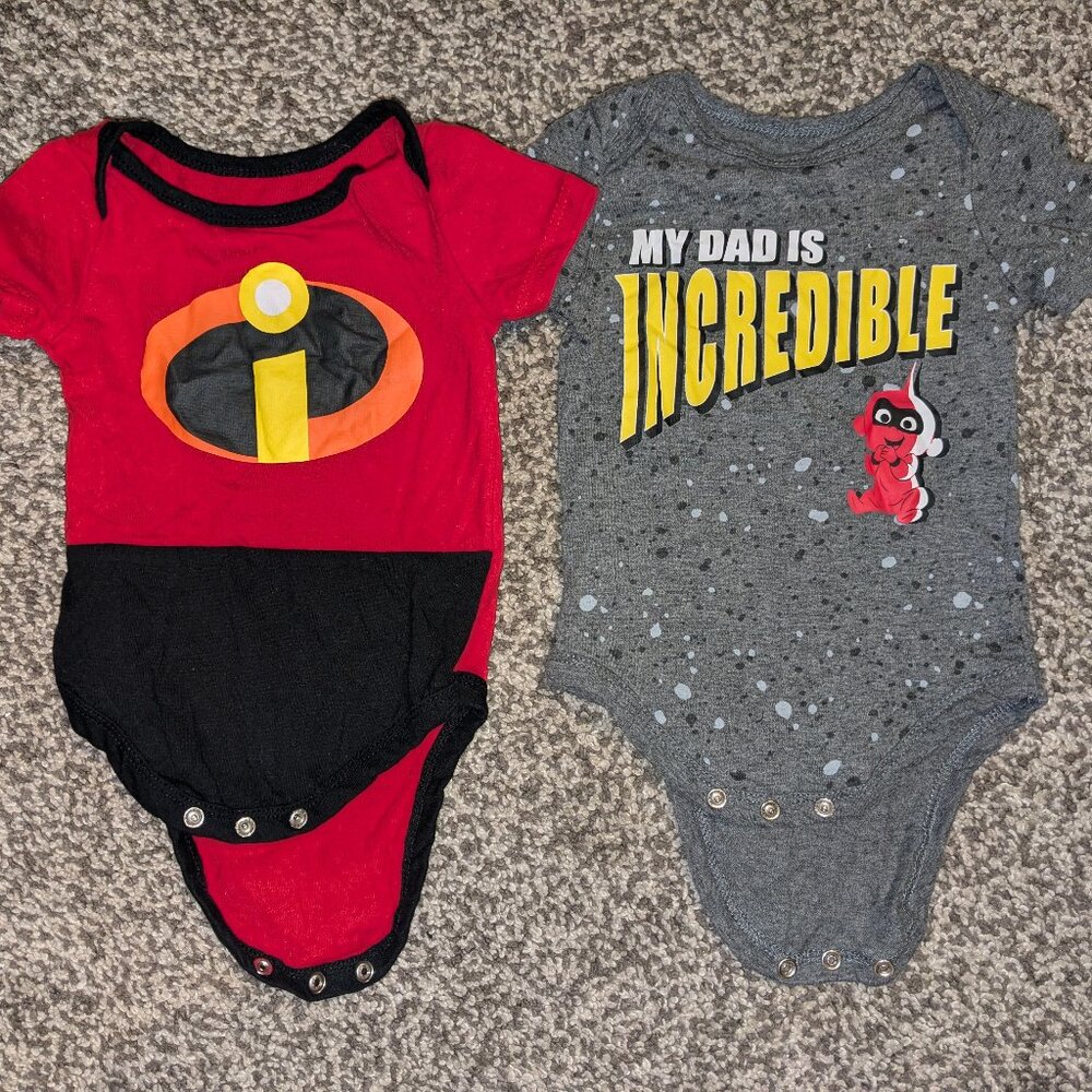 Disney Pixar Incredibles Baby onesie set, 3-6m